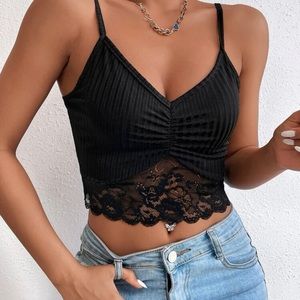 Laced crop cami